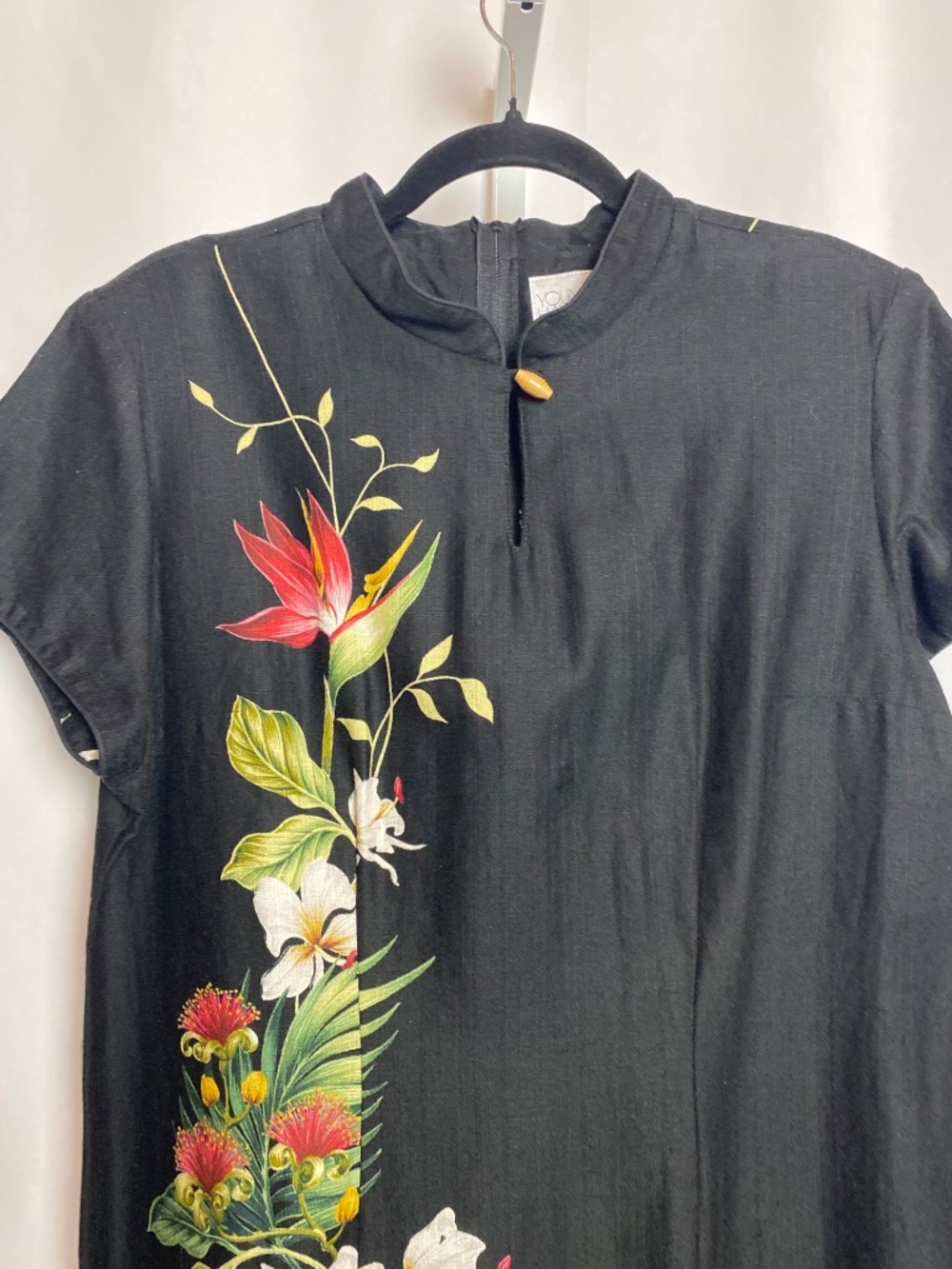 Vintage Young Hawaii by Iolani Tropical Print Maxi Dress with Side Slits XL - Picture 3 of 13
